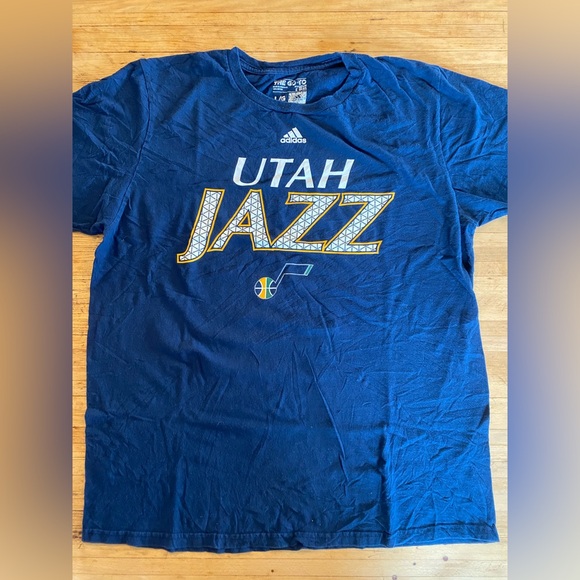 Adidas Utah Jazz Blue T-Shirt - Picture 1 of 3